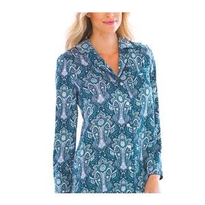 NEW!! Soma SATIN Long Sleeve Pajama Top